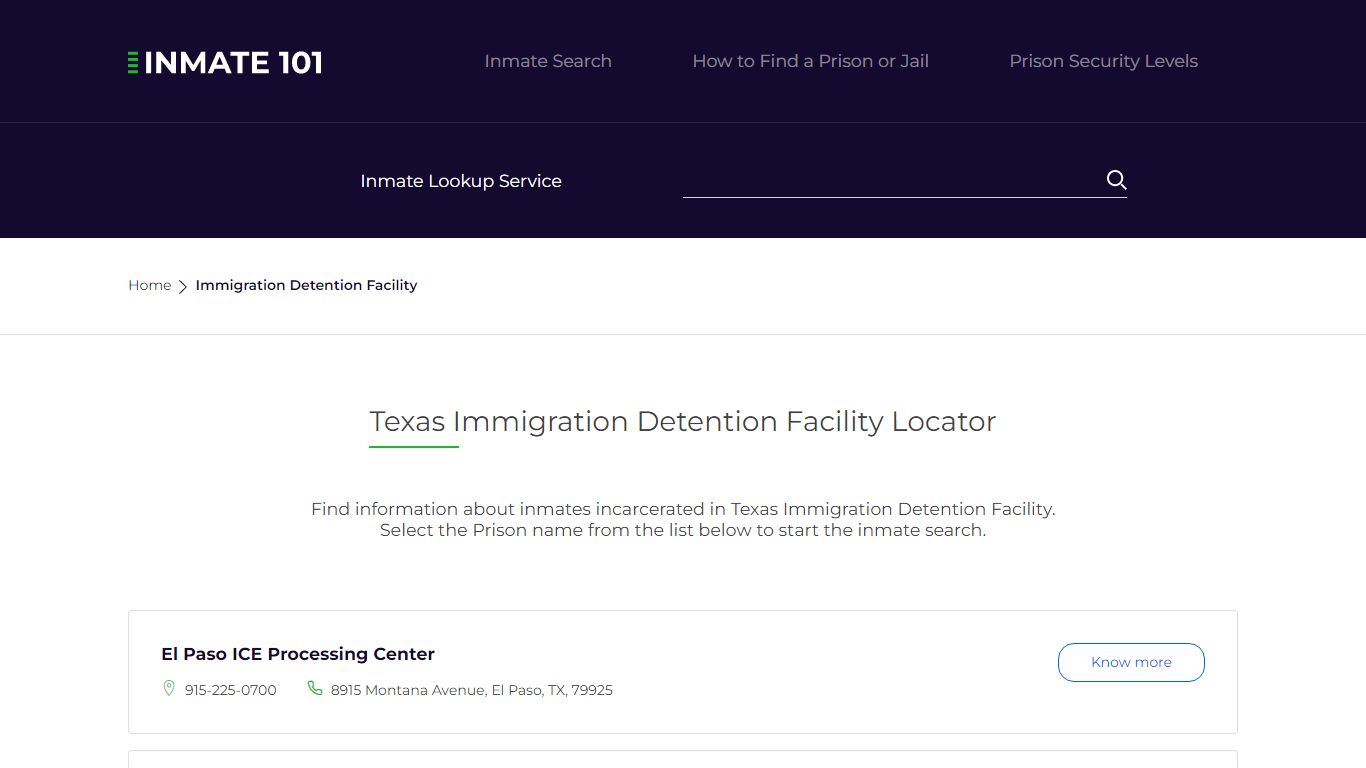 Texas Immigration Detention Facility Inmate Search | Free Inmate Lookup