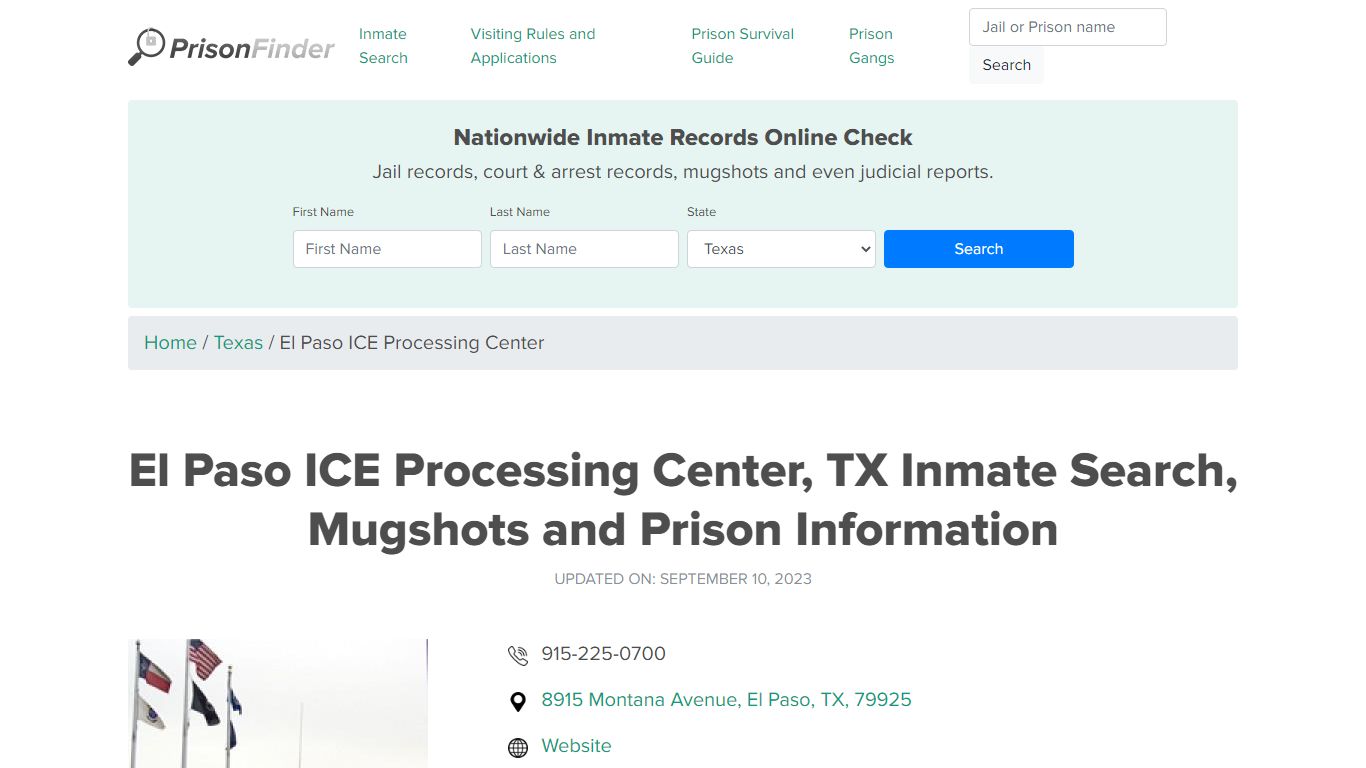 El Paso ICE Processing Center Inmate Search, Visitation, Phone no ...